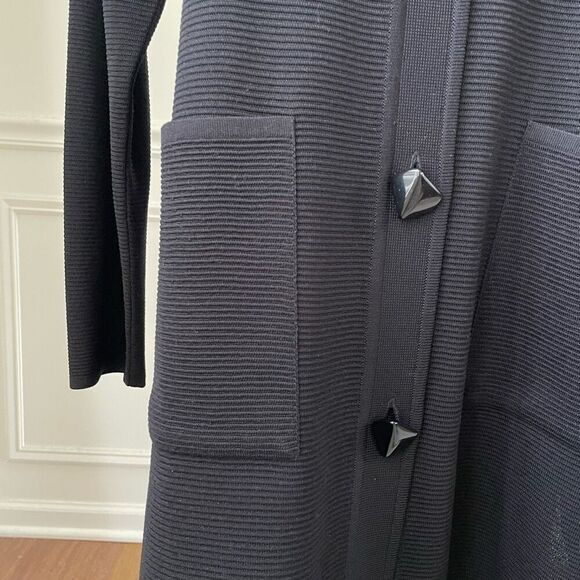 Exclusively Misook Cardigan Blazer Tunic Dress Black XS ￼ - Picture 3 of 12